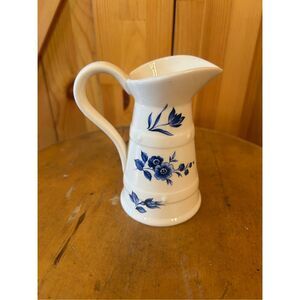 Vintage Lord Nelson Pottery White w/ Blue Florals Transferware Pitcher England (